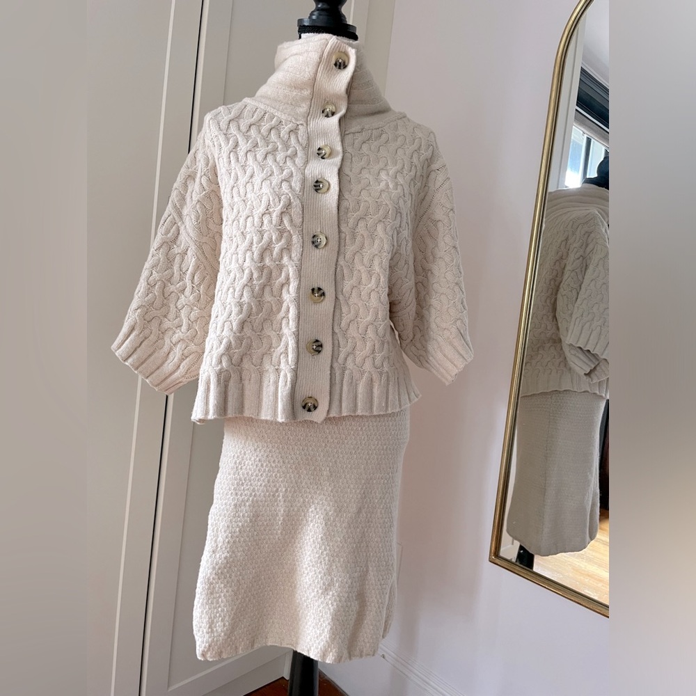 Free People Cream Knit Dress Set